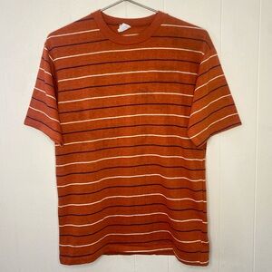 Vintage 70s orange striped tee